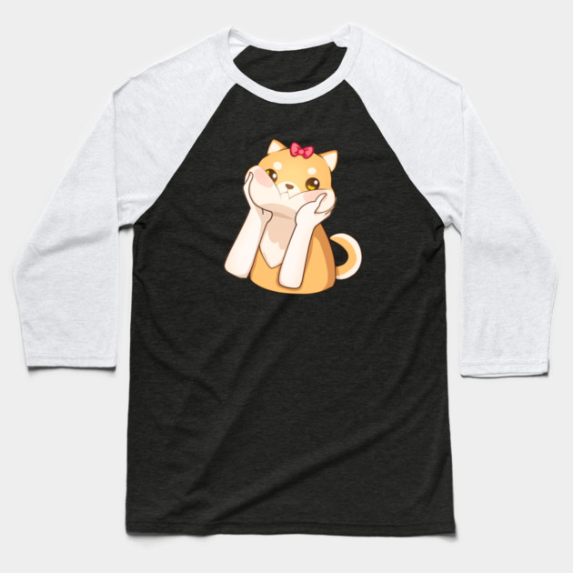 Funny Kawaii Shiba Inu Dog, Love Shiba Inus Baseball T-Shirt by logiamerch