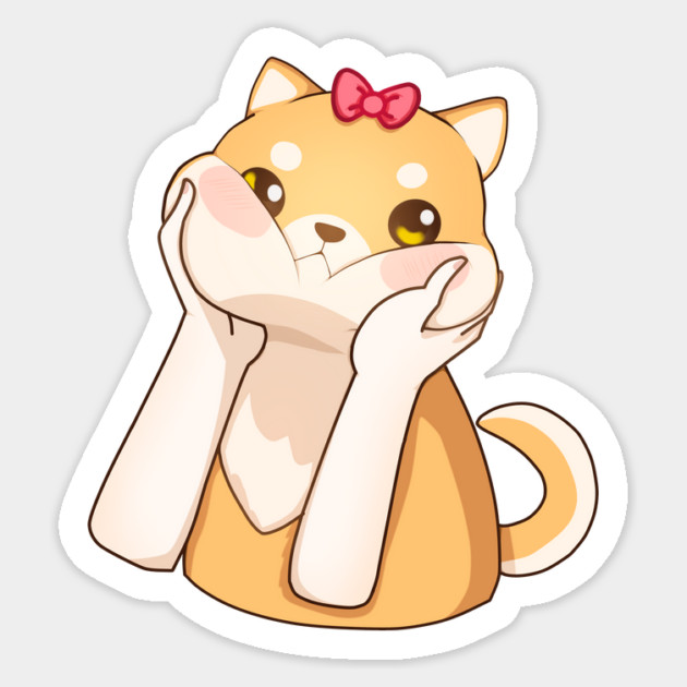 Funny Kawaii Shiba Inu Dog, Love Shiba Inus Sticker by logiamerch