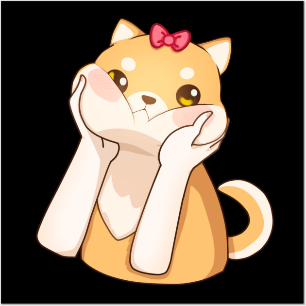 Funny Kawaii Shiba Inu Dog, Love Shiba Inus Wall Art by logiamerch