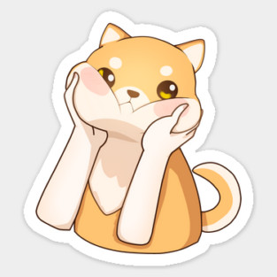 Kawaii Shiba Inu Dog, Love Shiba Inus Sticker