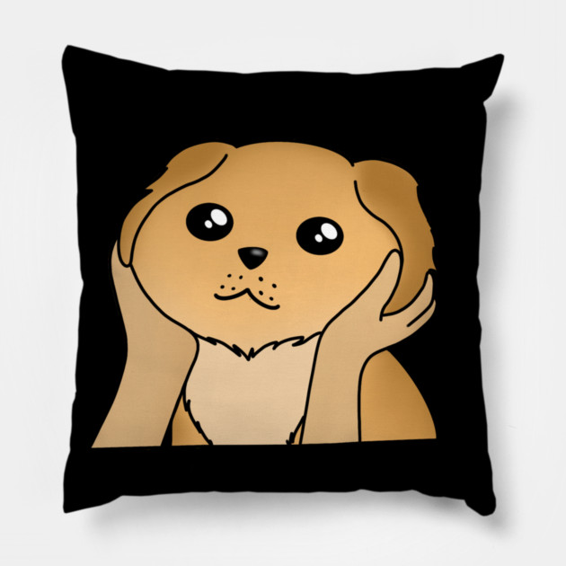 Kawaii Golden Retriever Dog, Funny Dog Lover Pillow by logiamerch