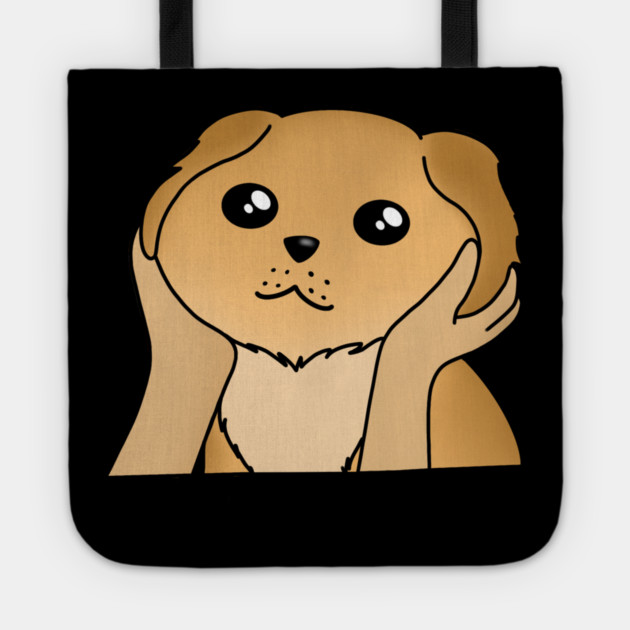 Kawaii Golden Retriever Dog, Funny Dog Lover Tote by logiamerch