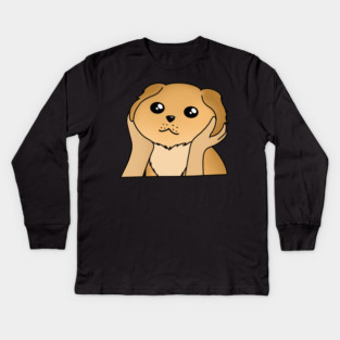 Kawaii Golden Retriever Dog, Funny Dog Lover Kids Long Sleeve T-Shirt