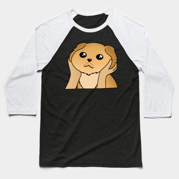 Kawaii Golden Retriever Dog, Funny Dog Lover Baseball T-Shirt by logiamerch