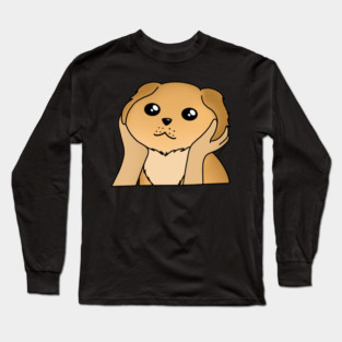 Kawaii Golden Retriever Dog, Funny Dog Lover Long Sleeve T-Shirt