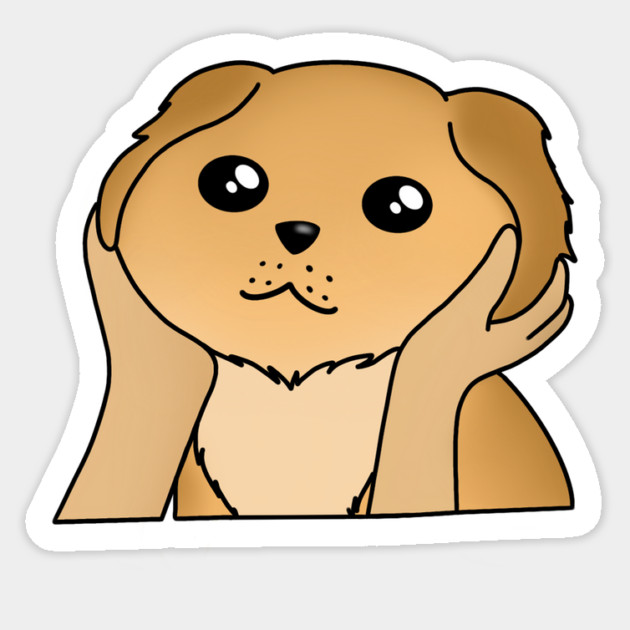 Kawaii Golden Retriever Dog, Funny Dog Lover Sticker by logiamerch