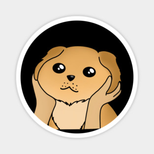 Kawaii Golden Retriever Dog, Funny Dog Lover Magnet