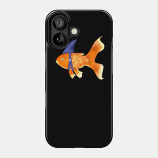 Funny Fish Brave Goldfish Pretending to be a Shark Phone Case