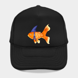 Funny Fish Brave Goldfish Pretending to be a Shark Hat