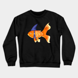 Funny Fish Brave Goldfish Pretending to be a Shark Crewneck Sweatshirt