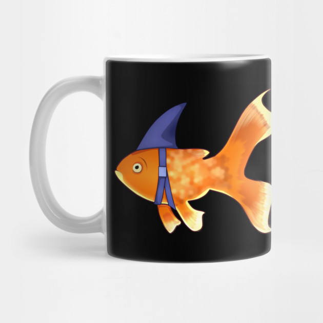 Funny Fish Brave Goldfish Pretending to be a Shark by logiamerch