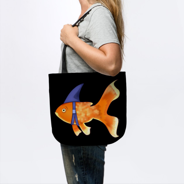 Funny Fish Brave Goldfish Pretending to be a Shark by logiamerch