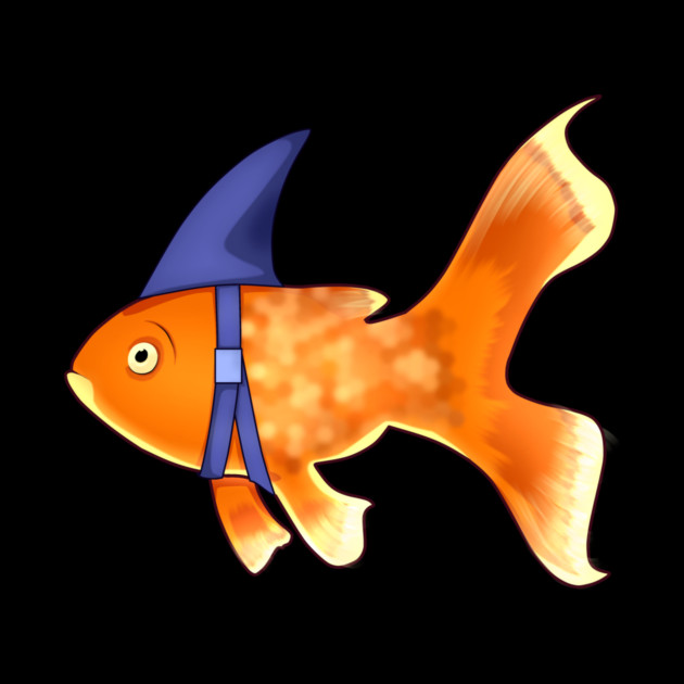 Funny Fish Brave Goldfish Pretending to be a Shark by logiamerch