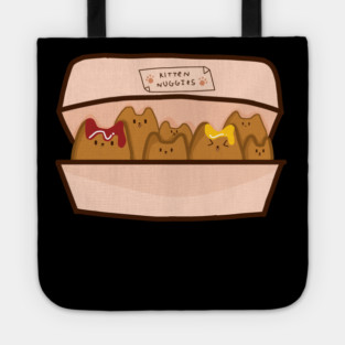 Kawaii Cat inside Box, Funny Chicken Nuggets Cats Tote