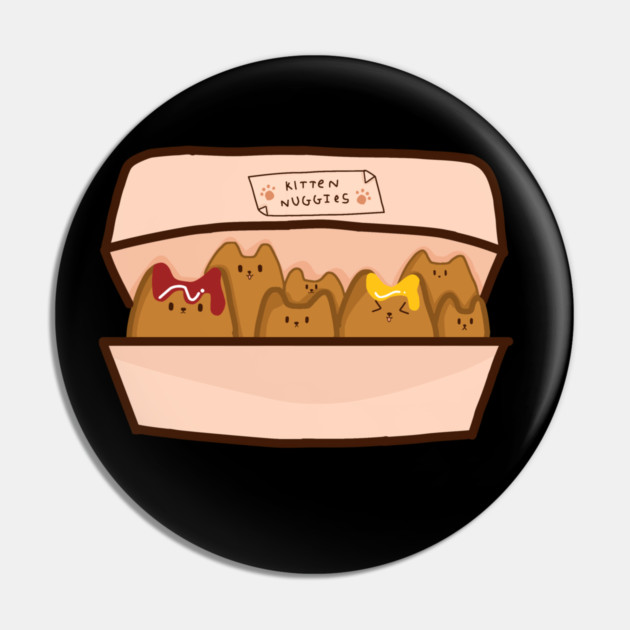 Kawaii Cat inside Box, Funny Chicken Nuggets Cats Pin by logiamerch