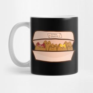 Kawaii Cat inside Box, Funny Chicken Nuggets Cats Mug