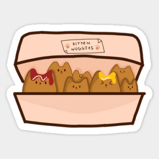 Kawaii Cat inside Box, Funny Chicken Nuggets Cats Magnet