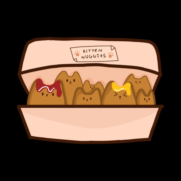 Kawaii Cat inside Box, Funny Chicken Nuggets Cats by logiamerch