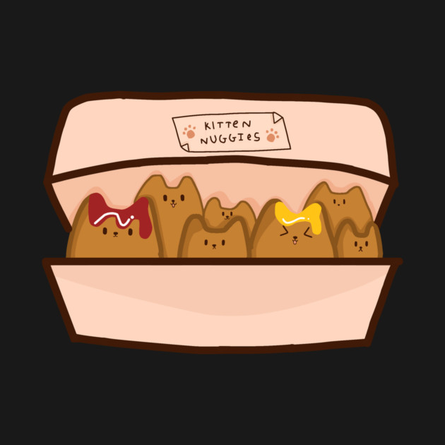 Kawaii Cat inside Box, Funny Chicken Nuggets Cats by logiamerch