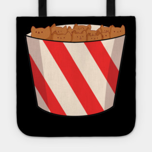 Kawaii Cat inside Box, Funny Chicken Nuggets Cats Tote