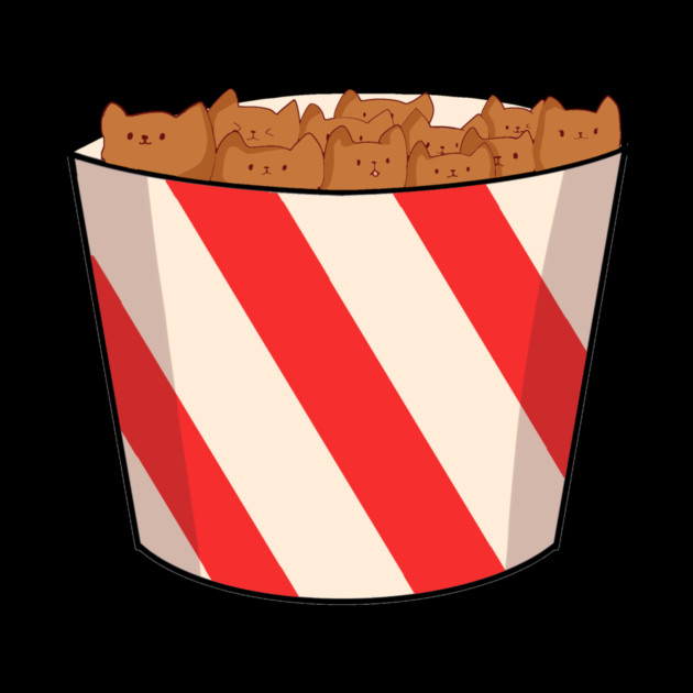 Kawaii Cat inside Box, Funny Chicken Nuggets Cats by logiamerch