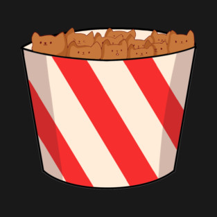 Kawaii Cat inside Box, Funny Chicken Nuggets Cats T-Shirt