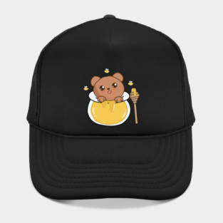 Kawaii Cute Bear Loves Honey, Hat