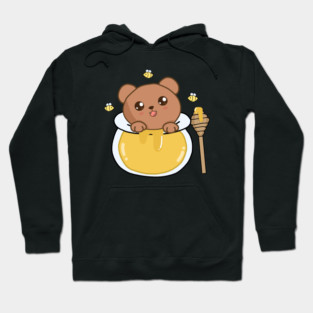 Kawaii Cute Bear Loves Honey, Hoodie