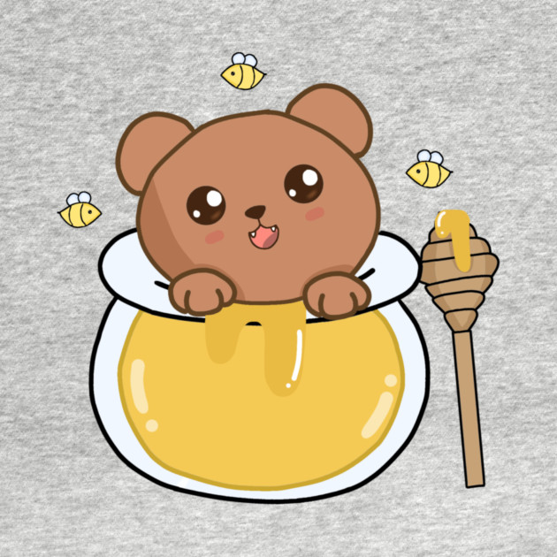 Kawaii Cute Bear Loves Honey, by logiamerch