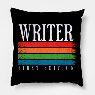 Retro Grunge Writer First Edition Pillow