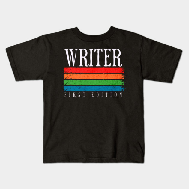 Retro Grunge Writer First Edition Kids T-Shirt by H. R. Sinclair