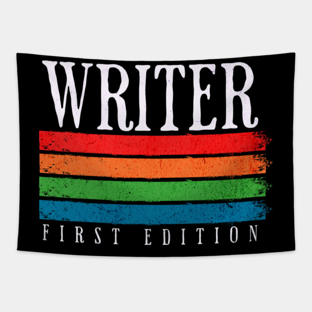Retro Grunge Writer First Edition Tapestry by H. R. Sinclair