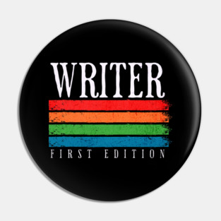 Retro Grunge Writer First Edition Pin