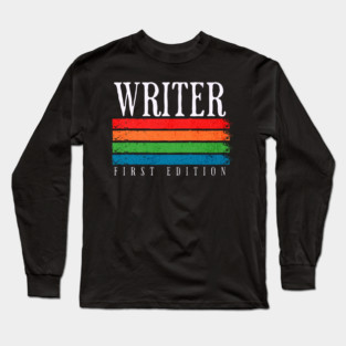 Retro Grunge Writer First Edition Long Sleeve T-Shirt