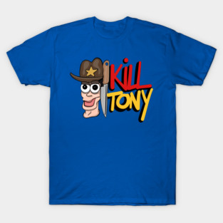 Kill Tony Fan Logo With Tony Hinchcliffe Head & Cowboy Hat With Handwritten Show Name (White) T-Shirt