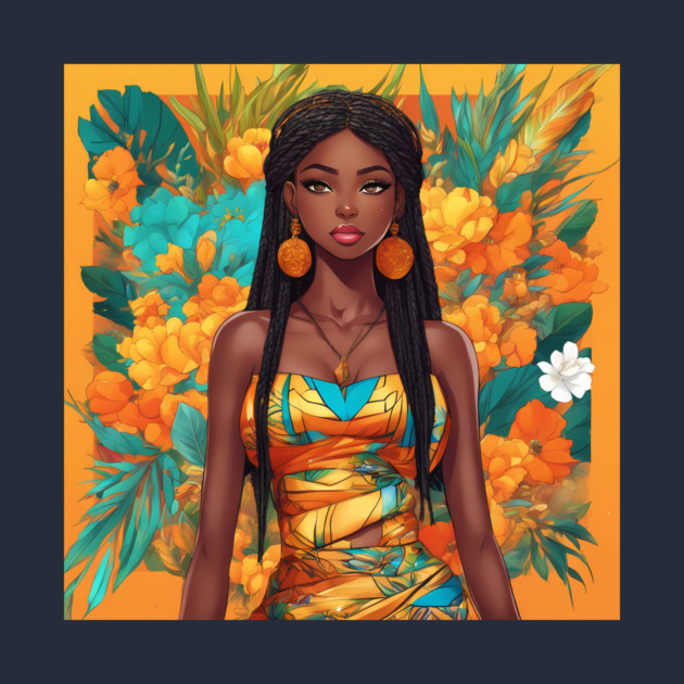 Beautiful African Black Woman by animegirlnft
