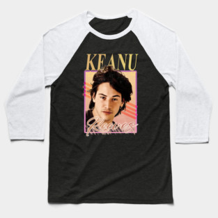 Keanu Reeves || Retro art || 90s Baseball T-Shirt