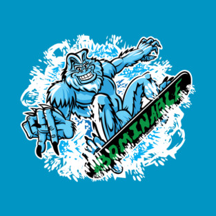 Abominable Snowboarder Cartoon T-Shirt