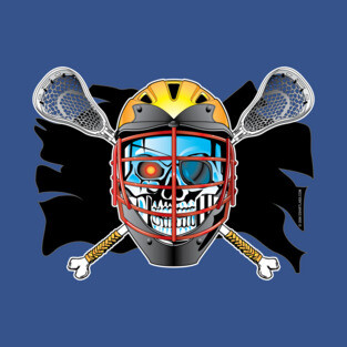 Pirate Lacrosse Skull and Cross Sticks T-Shirt
