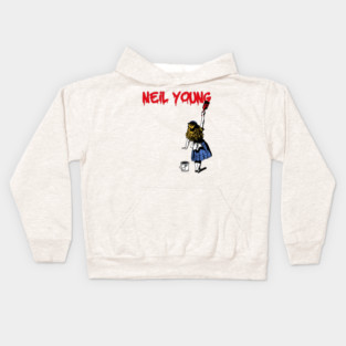 neil young red paint Kids Hoodie