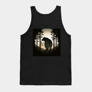 Forest with Bear Silhouette, Adventure Tank Top