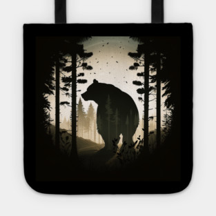 Forest with Bear Silhouette, Adventure Tote