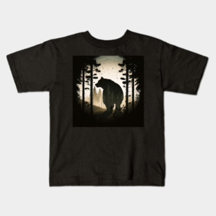 Forest with Bear Silhouette, Adventure Kids T-Shirt