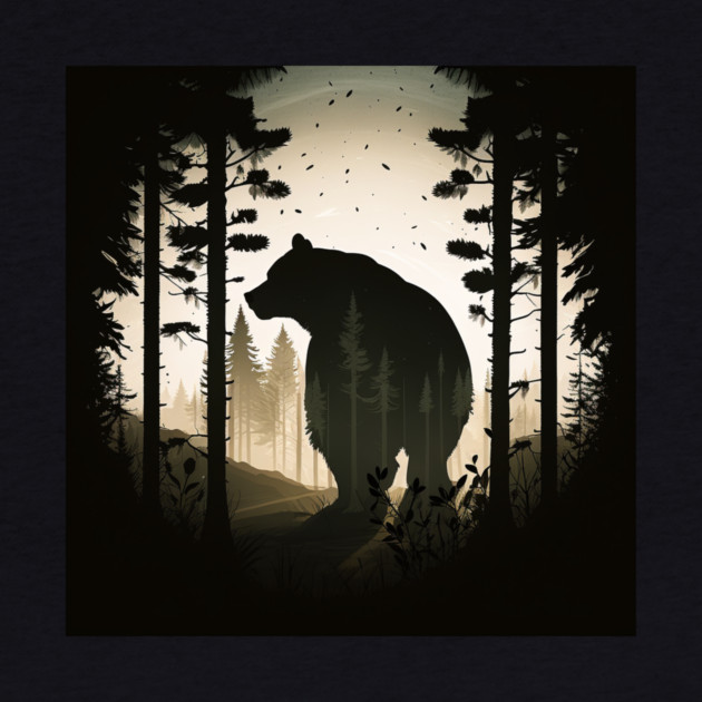 Forest with Bear Silhouette, Adventure by logiamerch