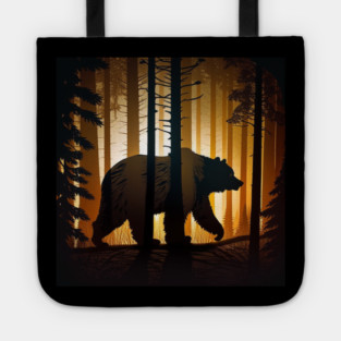 Forest with  Bear and Silhouette, Adventure Tote