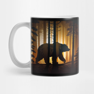 Forest with  Bear and Silhouette, Adventure Mug