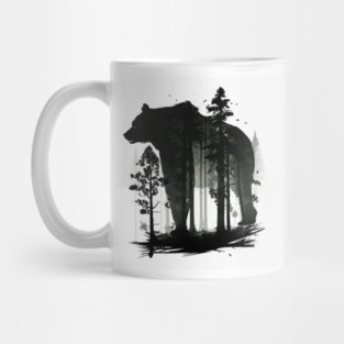 Forest with  Bear Silhouette, Adventure Mug