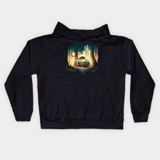 Camping Adventure in the Forest Kids Hoodie