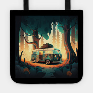Camping Adventure in the Forest Tote