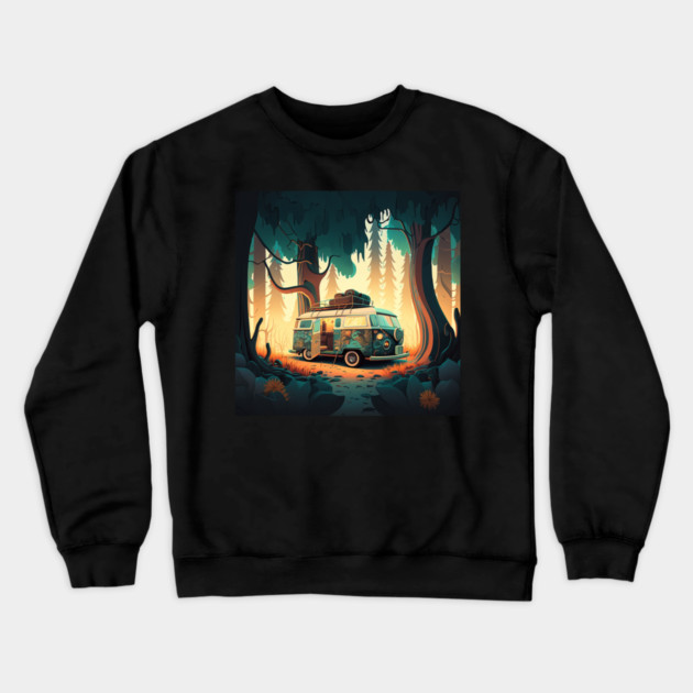 Camping Adventure in the Forest Crewneck Sweatshirt by logiamerch